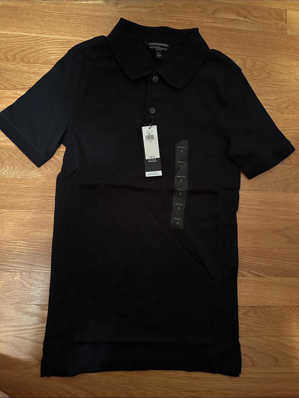 Banana Republic Black Men's Polo Shirt - NWT breathable size small very stretchy - Picture 5 of 10